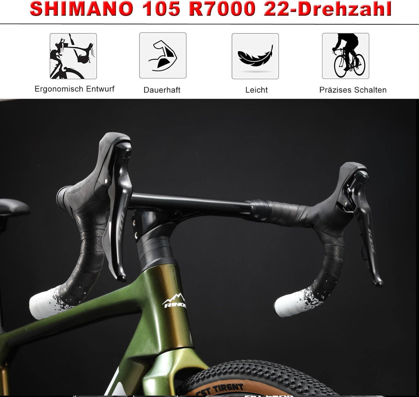 RINOS Odin3.0 karbonowy kolarzowka 700C Shimano 105 R7000 22 biegów