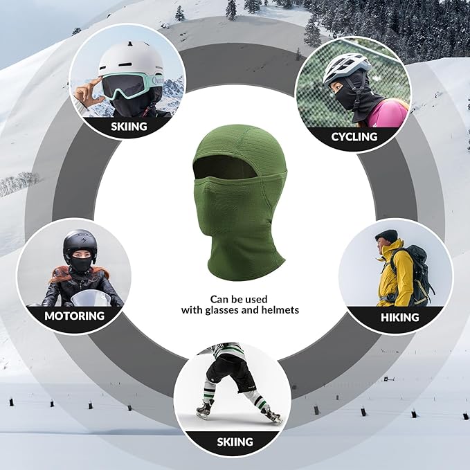 Kominiarka Qunature Zimowa maska narciarska Kominiarka narciarska Maska motocyklowa Kobiety/Mężczyźni Ciepła, wiatroszczelna, oddychająca Kominiarka do uprawiania sportów na świeżym powietrzu Narciarstwo Snowboard Kolarstwo