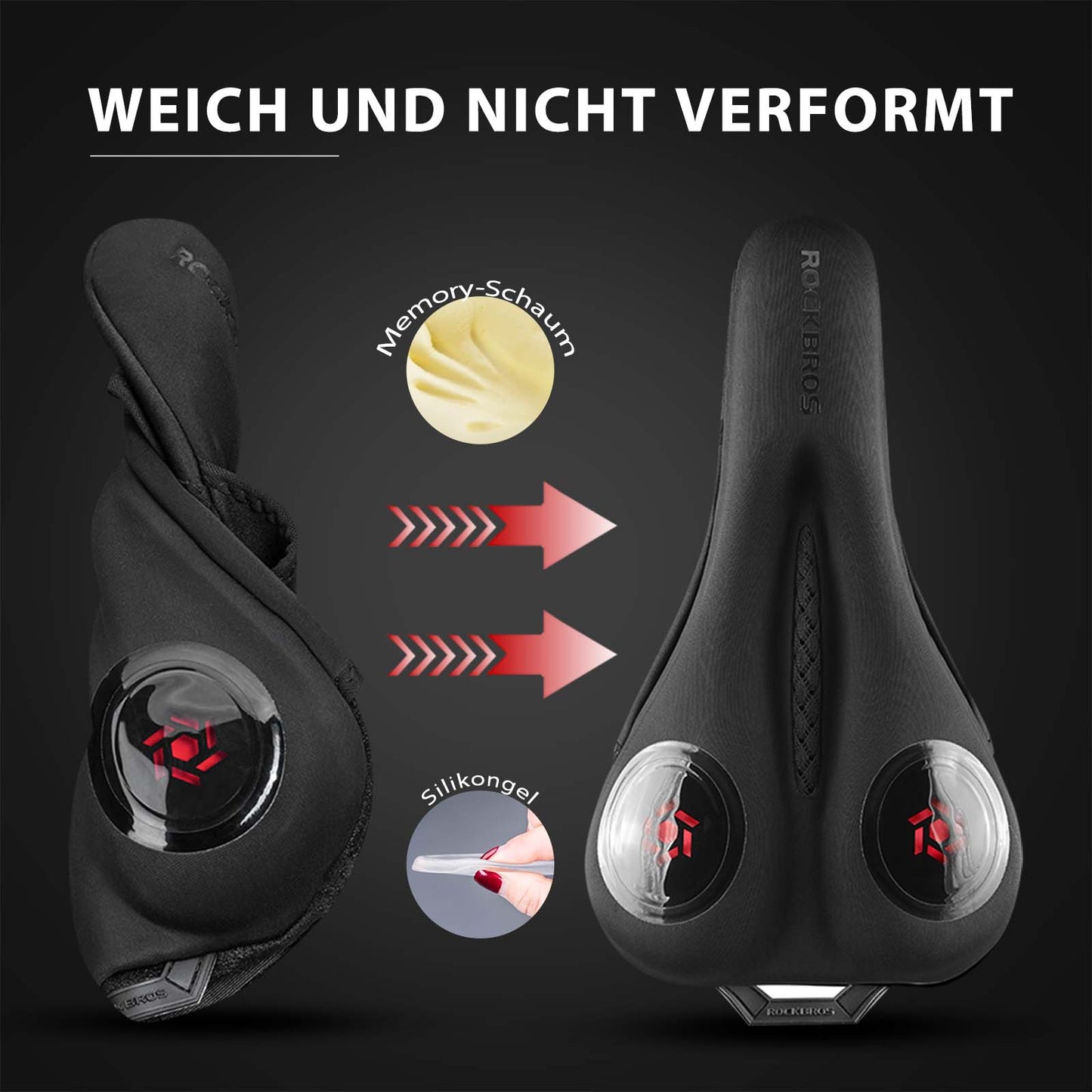 Pokrowiec na siodełko rowerowe Żelowy pokrowiec na siodełko Czarny ROCKBROS