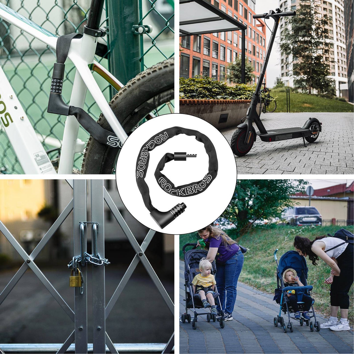 Zamek szyfrowy z kodem 4-cyfrowym, długość 96 cm, ROCKBROS