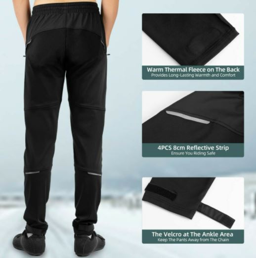 ROCKBROS Zimowe spodnie kolarskie termo spodnie na rower górski wiatroszczelne długie spodnie rowerowe