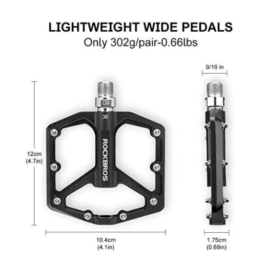 ROCKBROS Pedały do rowerów szosowych aluminiowe pedały platformowe ultralekkie antypoślizgowe pedały rowerowe 9/16"