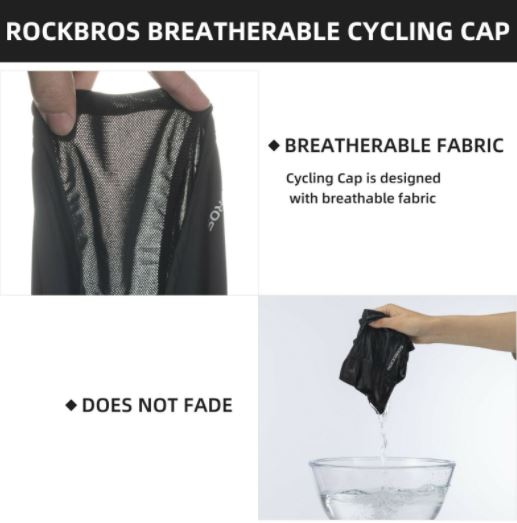 ROCKBROS Kominiarka oddychająca balaclava bandana motocyklowa UPF50+ letnia jedwab lodowy bez otworów na okulary
