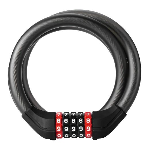 ROCKBROS Zapięcie rowerowe 120cm/180 cm zamek linkowy 5-liczbowy zamek szyfrowy stalowy