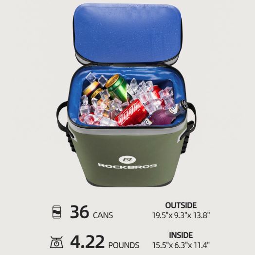 ROCKBROS Torba termoizolacyjna 20L wodoodporna lodówka turystyczna camping torba piknikowa