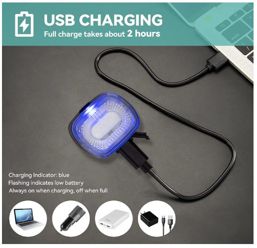 ROCKBROS Tylne światło rowerowe LED wodoodporne IPX6 USB akumulator, inteligentne jasno czerwone światło hamowania z 5 stałymi i migającymi trybami