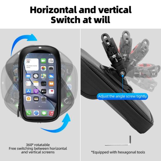 ROCKBROS Torba na telefon komórkowy torba na ramę roweru uchwyt na telefon komórkowy 6,2" torba na kierownicę motocykl