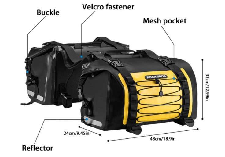 ROCKBROS AS-010 Podwójne sakwy motocyklowe wodoodporne ok. 62L
