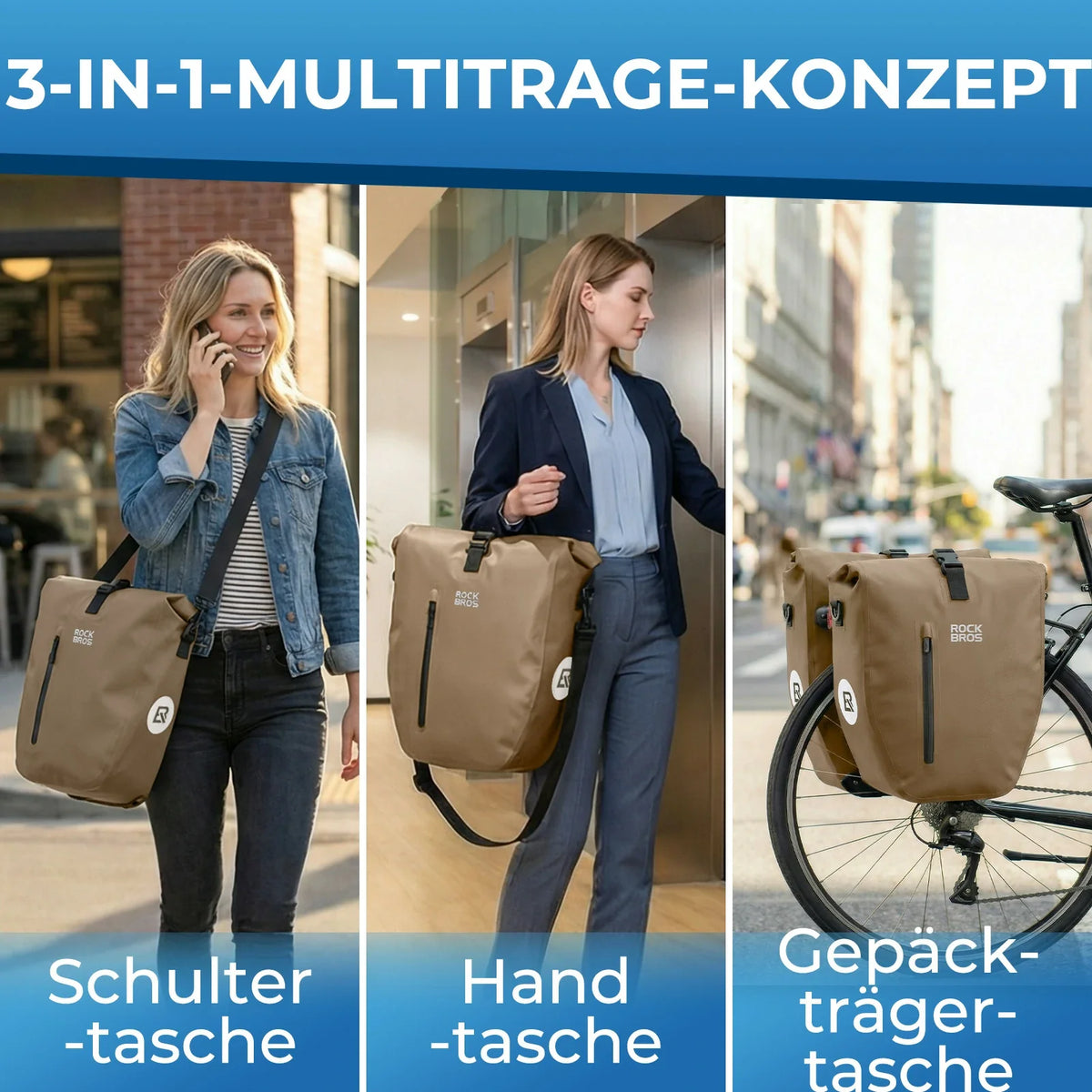 ROCKBROS 15L-20L Torba na bagażnik rowerowy 3-w-1