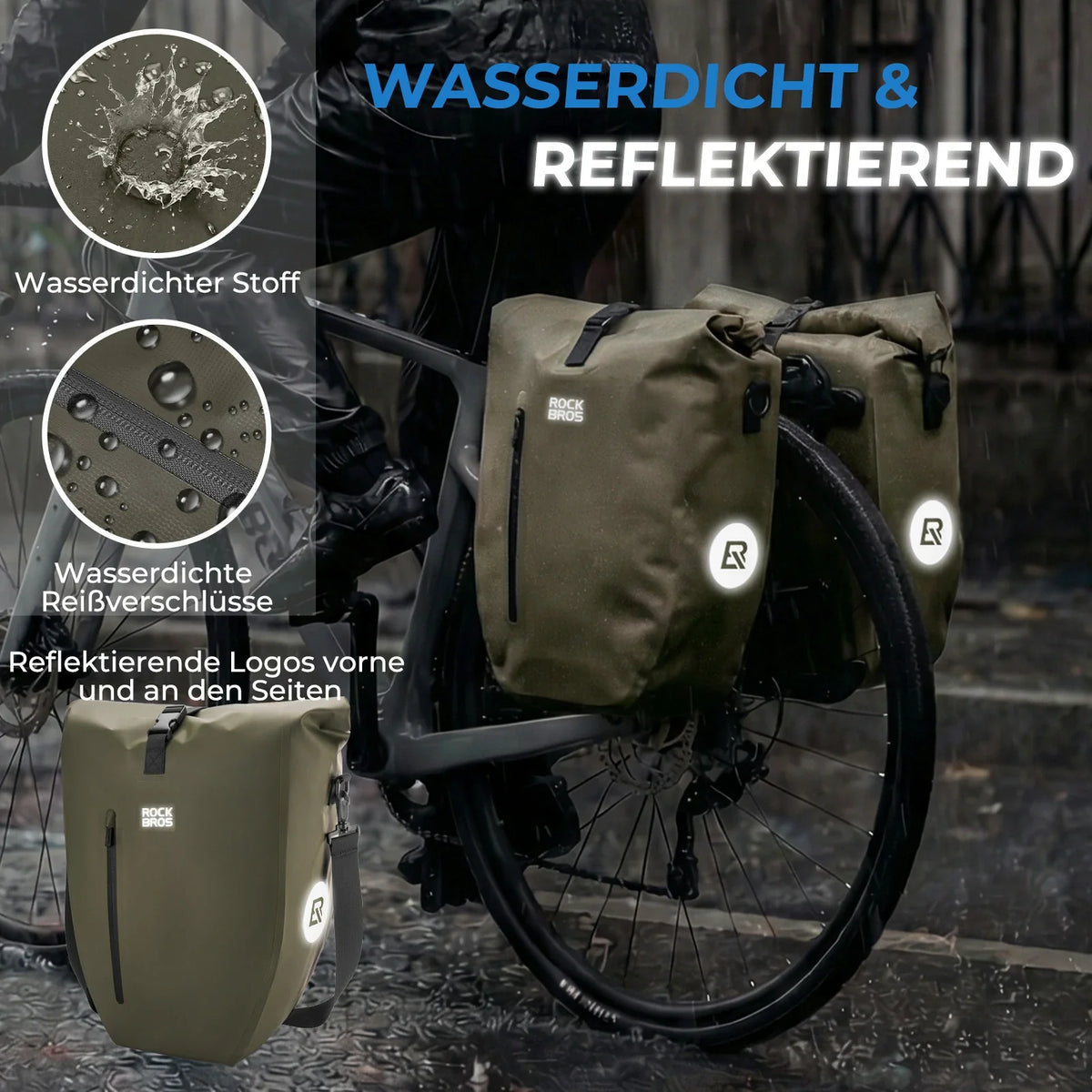 ROCKBROS 15L-20L Torba na bagażnik rowerowy 3-w-1