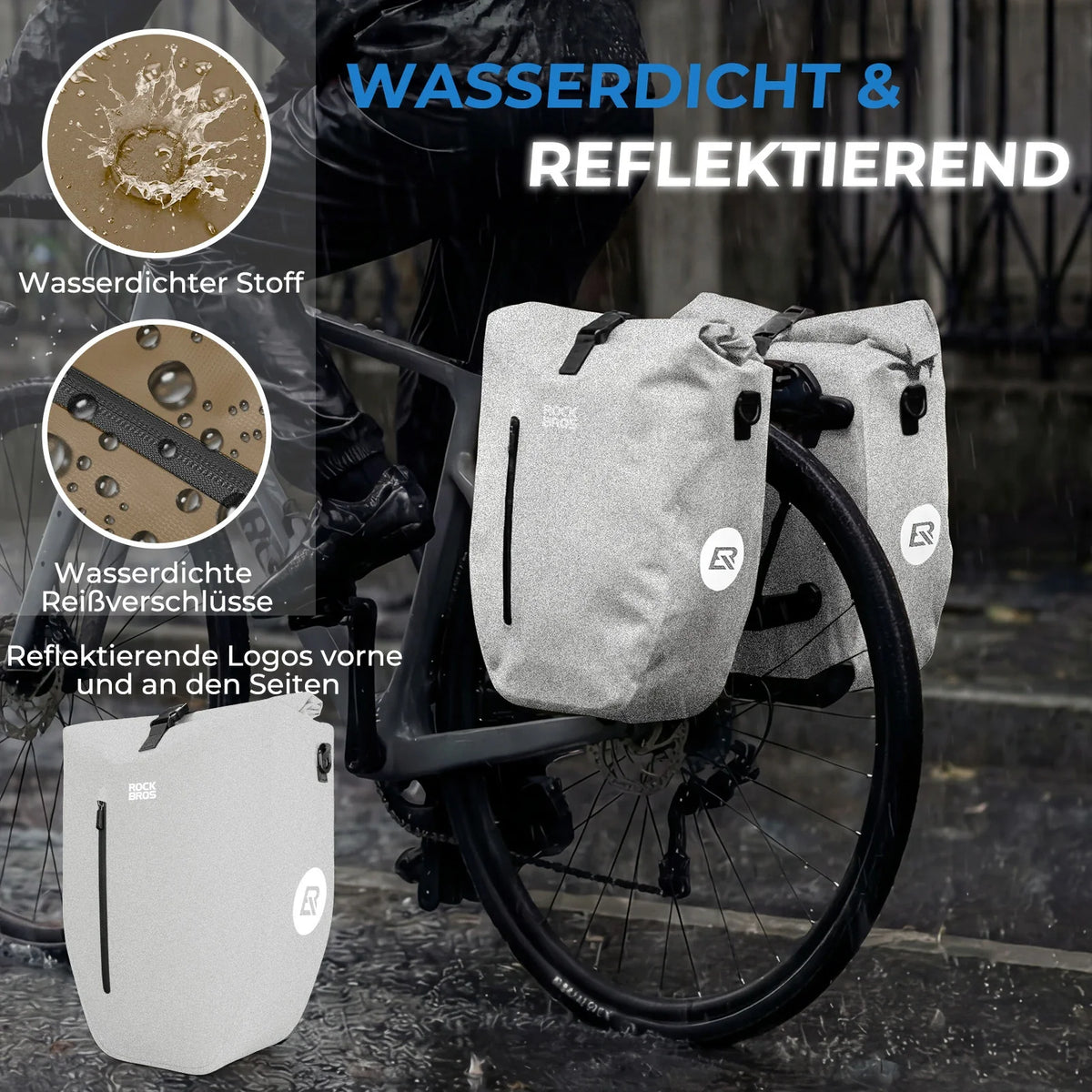 ROCKBROS 15L-20L Torba na bagażnik rowerowy 3-w-1
