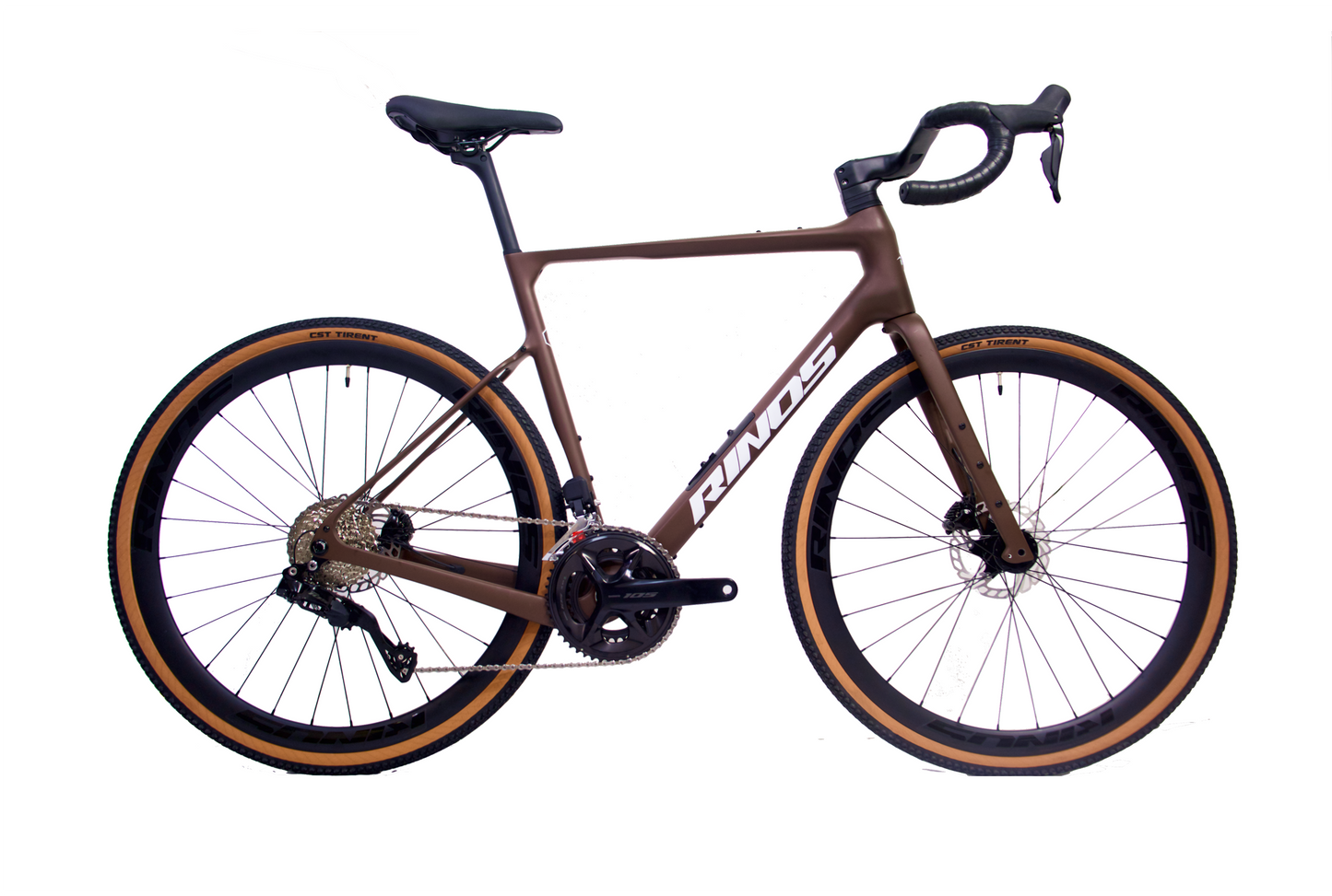 RINOS karbonowy rower gravel 700C Shimano 105 Di2 R7150 24 biegowy Sandman 8.0