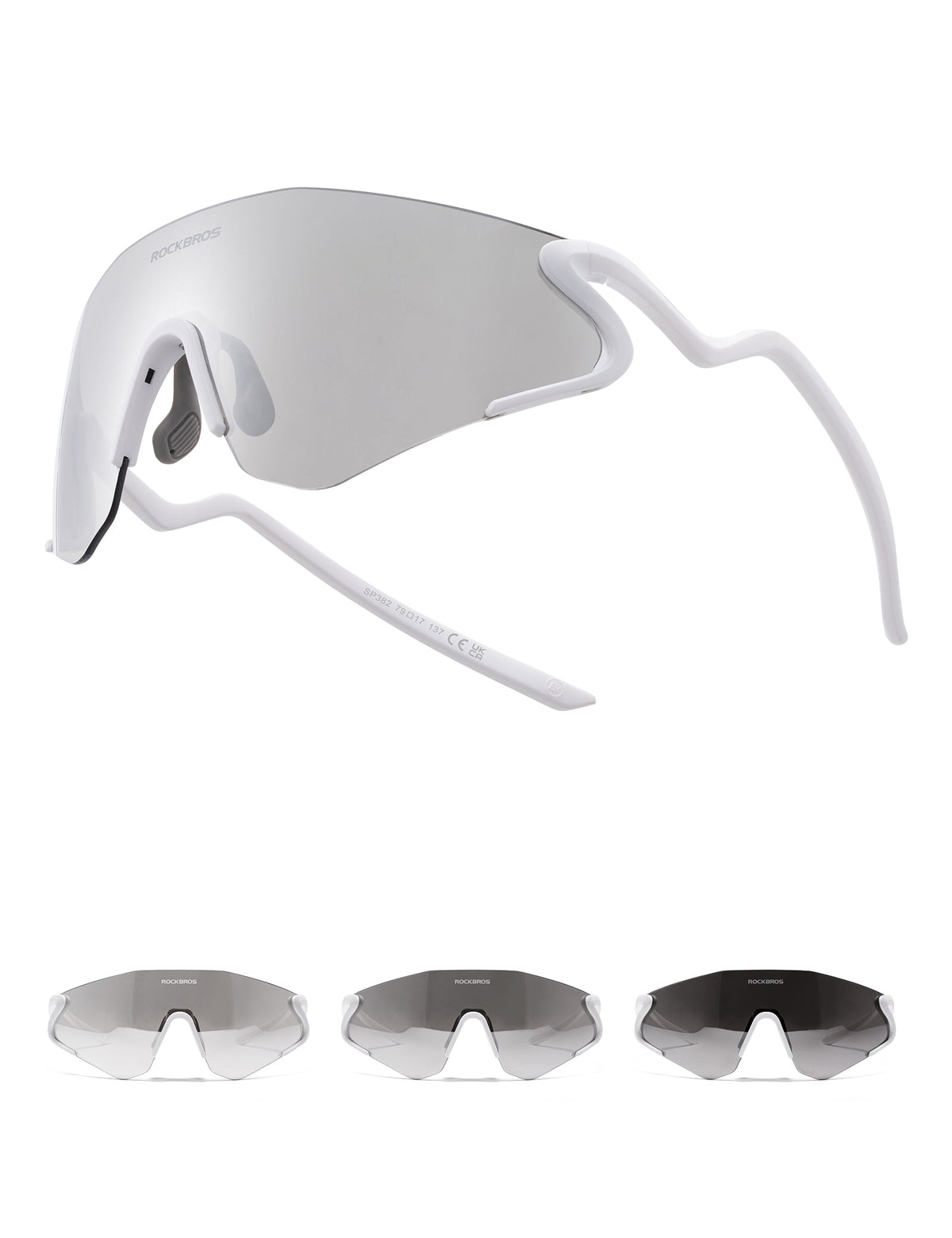 ROCKBROS Okulary rowerowe fotochromatyczne z ochroną UV400