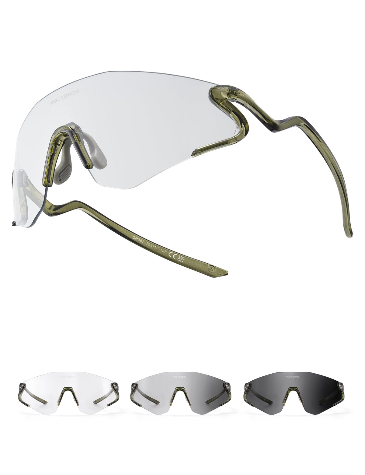ROCKBROS Okulary rowerowe fotochromatyczne z ochroną UV400