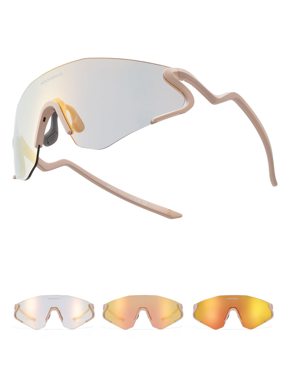 ROCKBROS Okulary rowerowe fotochromatyczne z ochroną UV400