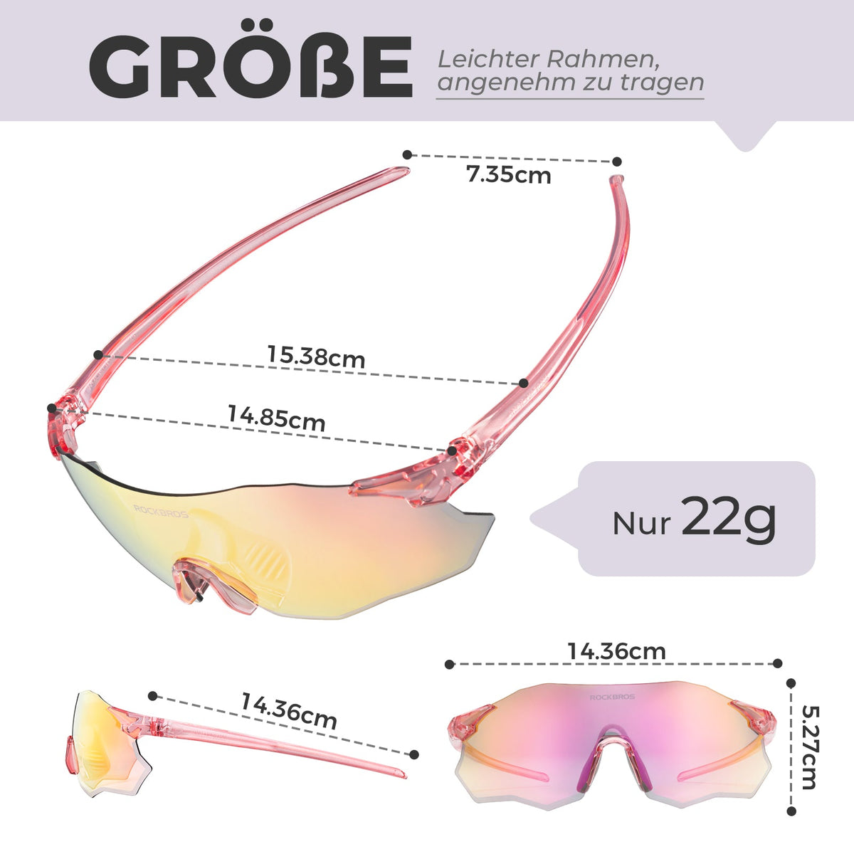 ROCKBROS Okulary rowerowe Samoprzyciemniające się Ochrona UV400 Bez oprawki -SWIFT