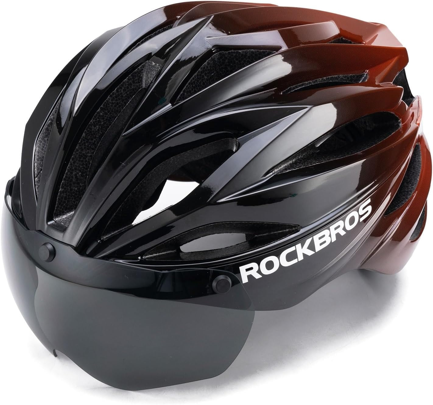 ROCKBROS Kask rowerowy dla dorosłych z wizjerem Magnetyczny zdejmowany Oddychający Regulowany dla mężczyzn i kobiet 58-62 cm