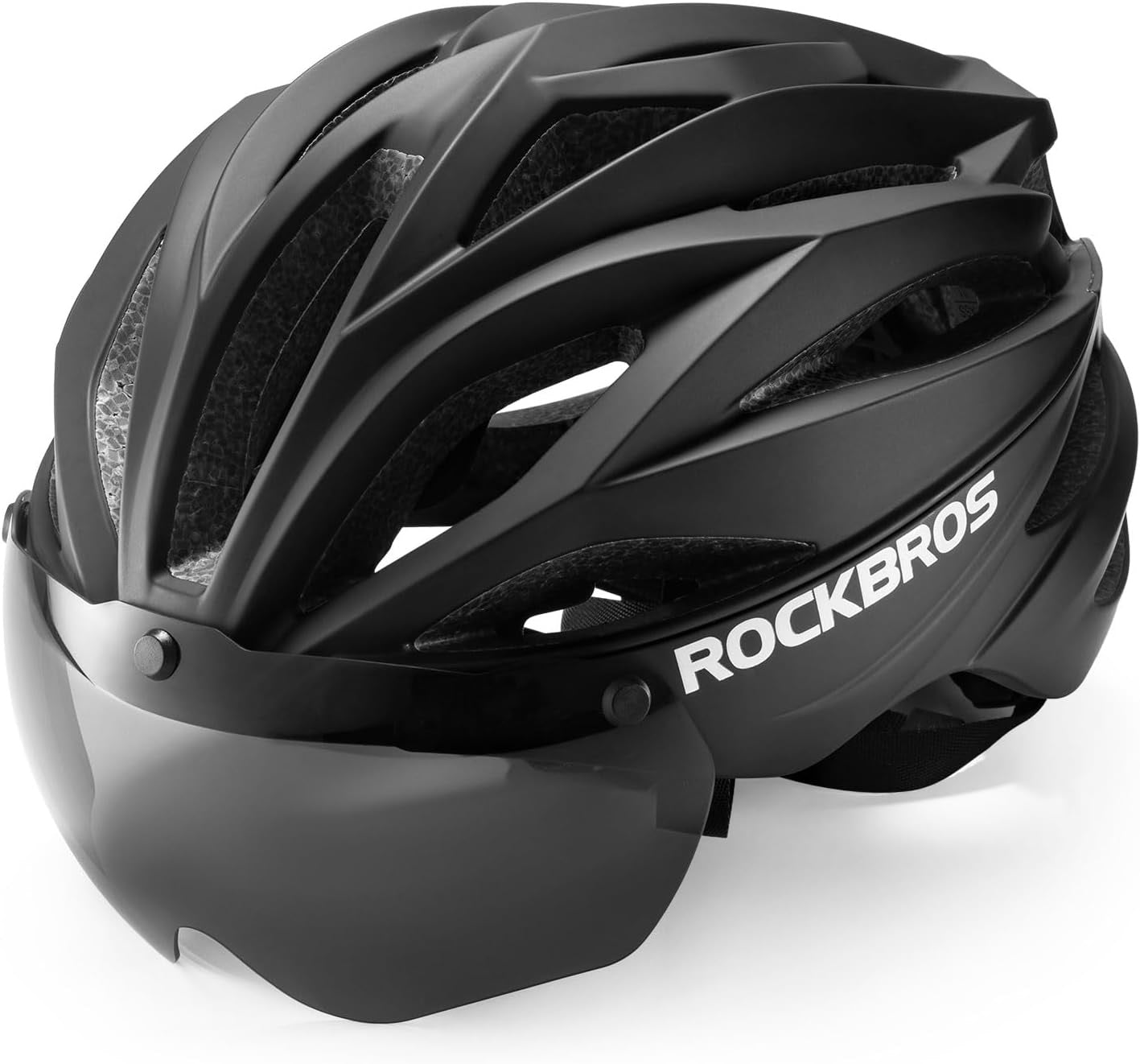 ROCKBROS Kask rowerowy dla dorosłych z wizjerem Magnetyczny zdejmowany Oddychający Regulowany dla mężczyzn i kobiet 58-62 cm