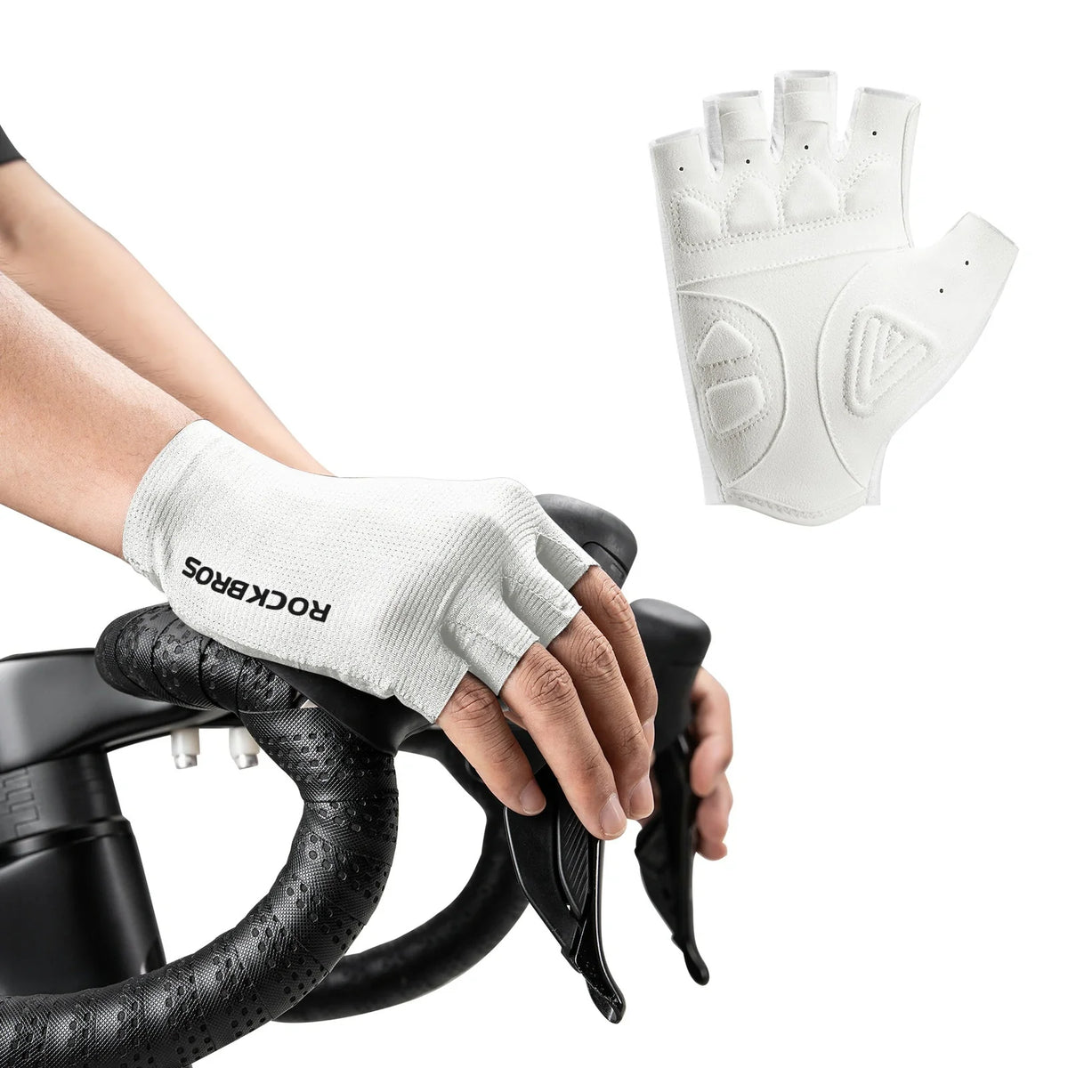 ROCKBROS Rękawice rowerowe półpalcowe z amortyzującym wypełnieniem SBR - S396