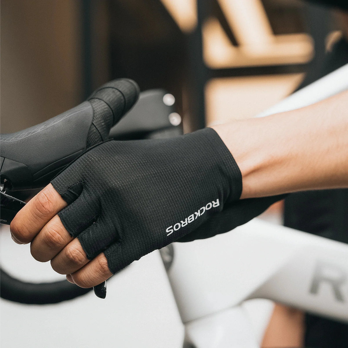 ROCKBROS Rękawice rowerowe półpalcowe z amortyzującym wypełnieniem SBR - S396