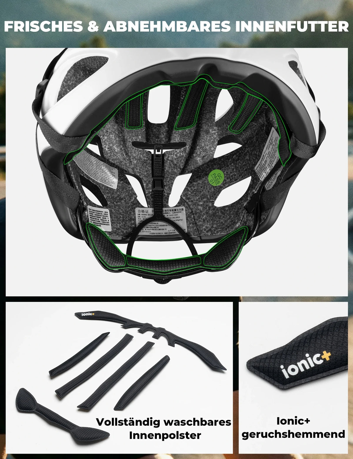 Kask rowerowy ROCKBROS 58-62cm Ultralekki 240g Antybakteryjny