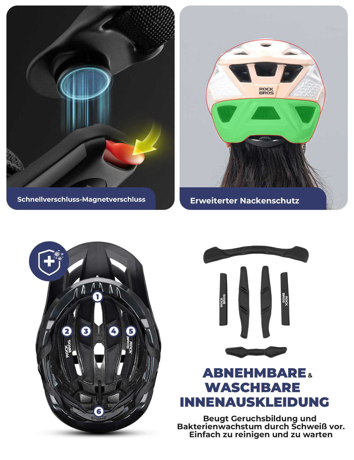 Kask rowerowy ROCKBROS z systemem wentylacji, Regulowany i lekki