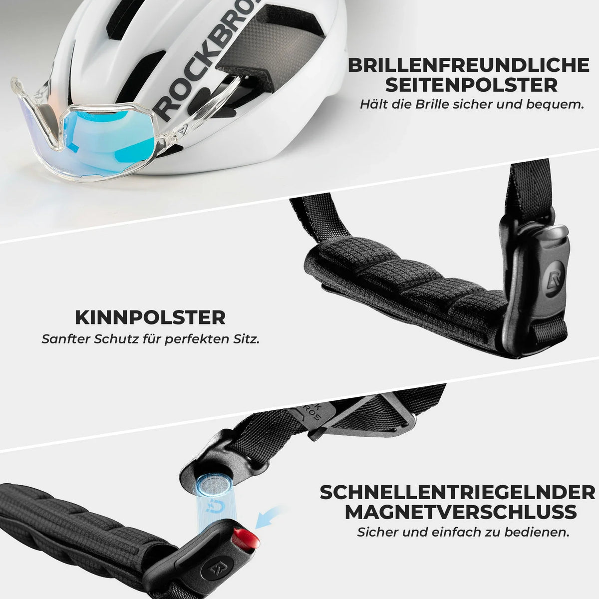 Kask rowerowy ROCKBROS z magnetycznym zapięciem –54-60CM