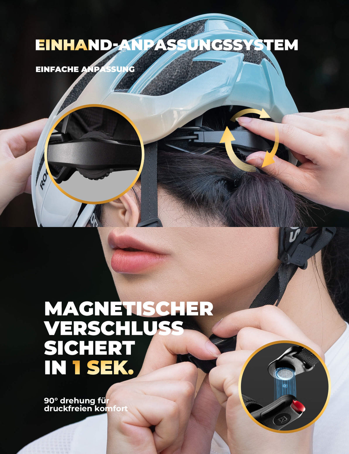 Kask rowerowy ROCKBROS ze wzmocnioną ramą 58-62cm