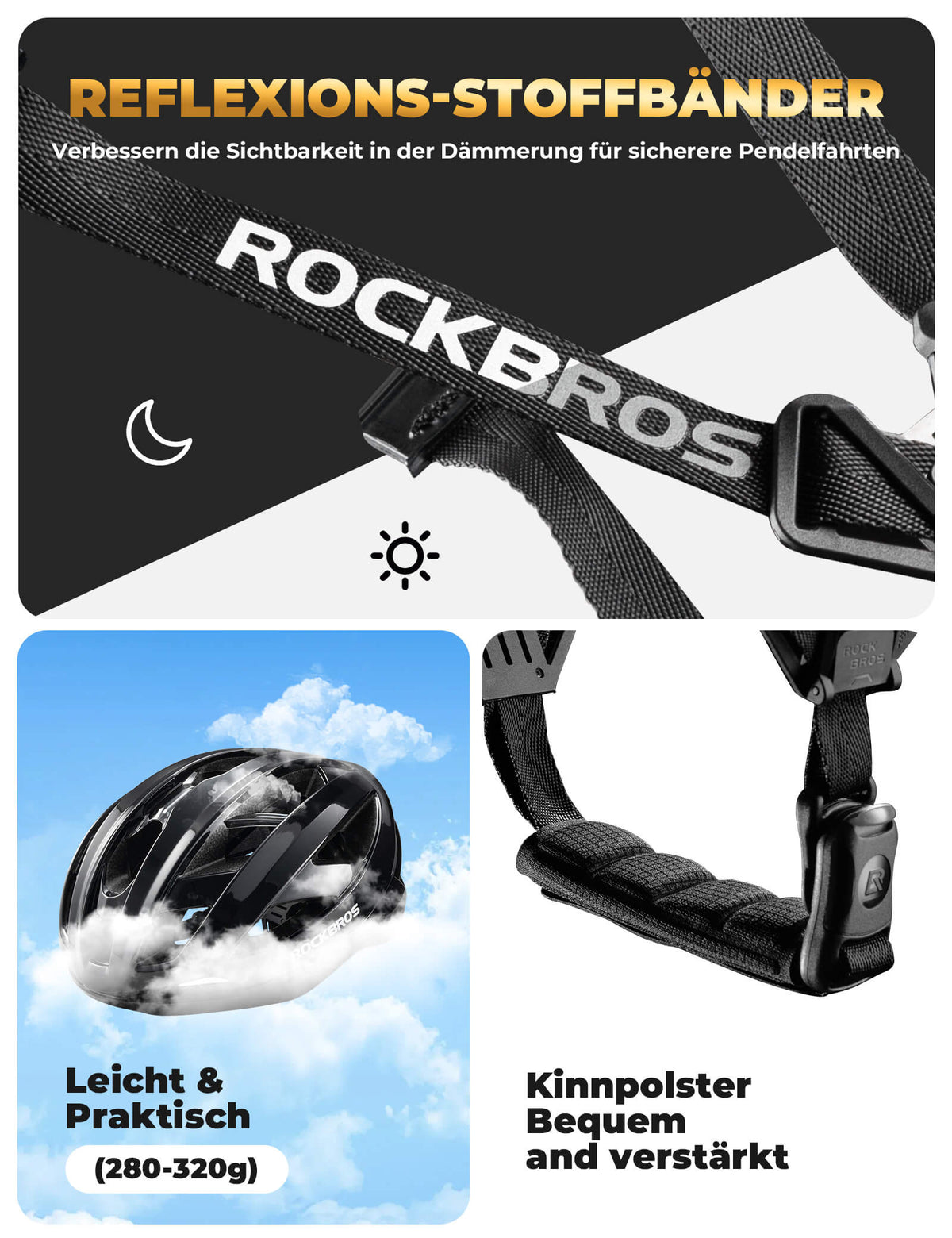 Kask rowerowy ROCKBROS ze wzmocnioną ramą 58-62cm