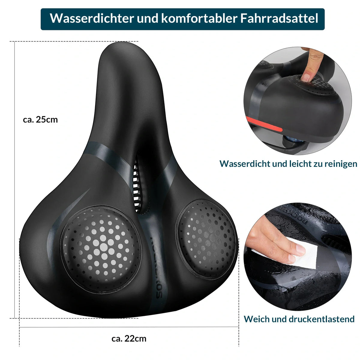 Siodło rowerowe ROCKBROS z pianką Memory Foam, Wygodne i Odciążające
