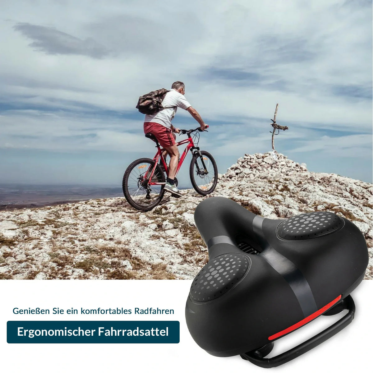 Siodło rowerowe ROCKBROS z pianką Memory Foam, Wygodne i Odciążające