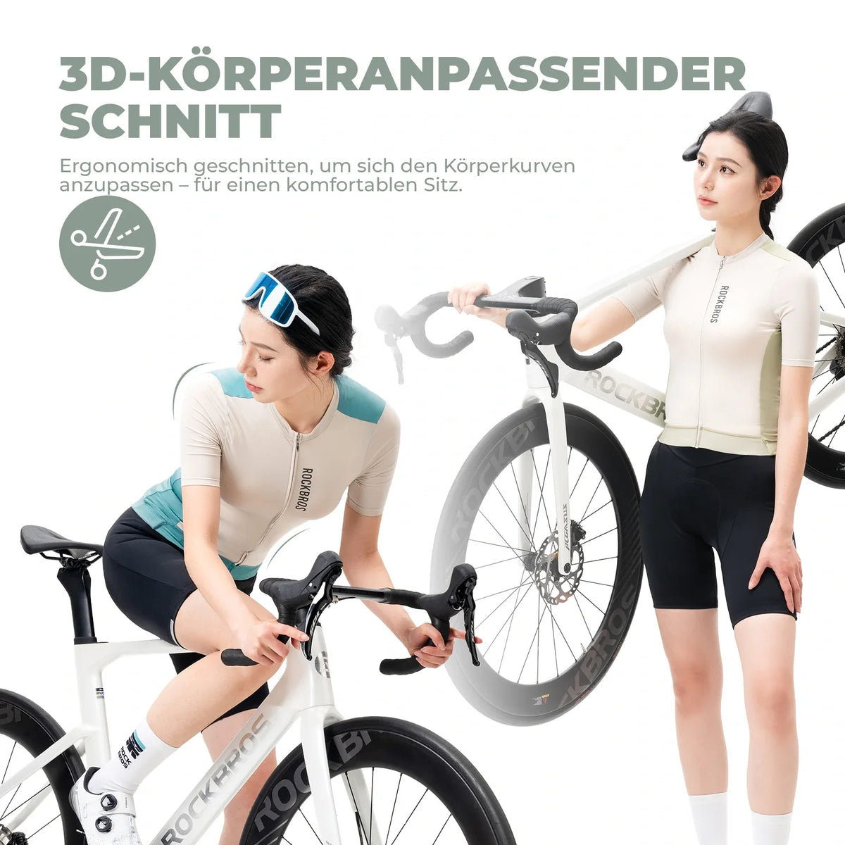 Koszulka rowerowa ROCKBROS Damen Sommer Krótki rękaw Oddychająca Koszulka rowerowa