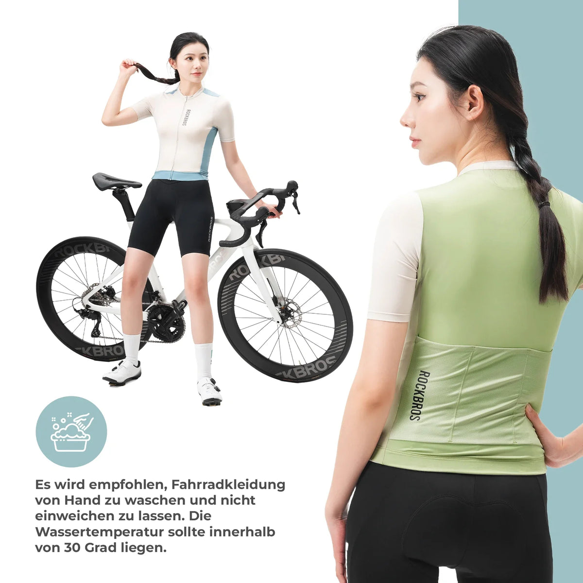 Koszulka rowerowa ROCKBROS Damen Sommer Krótki rękaw Oddychająca Koszulka rowerowa