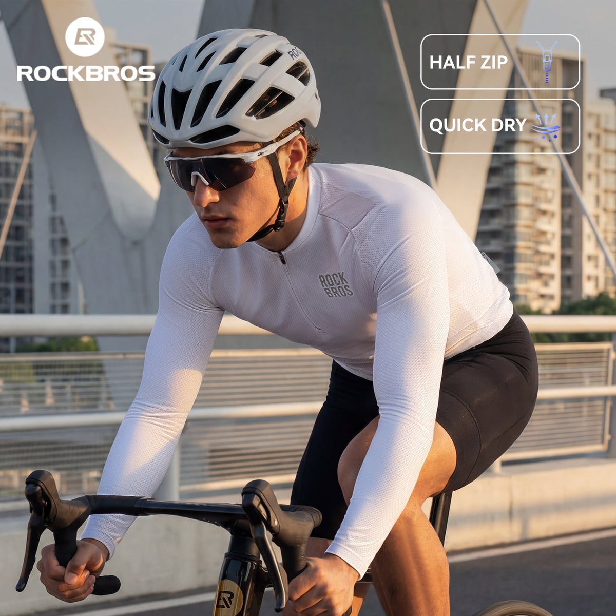 ROCKBROS Koszulka rowerowa z długim rękawem z krótkim zamkiem z przodu - Modell YDCX011