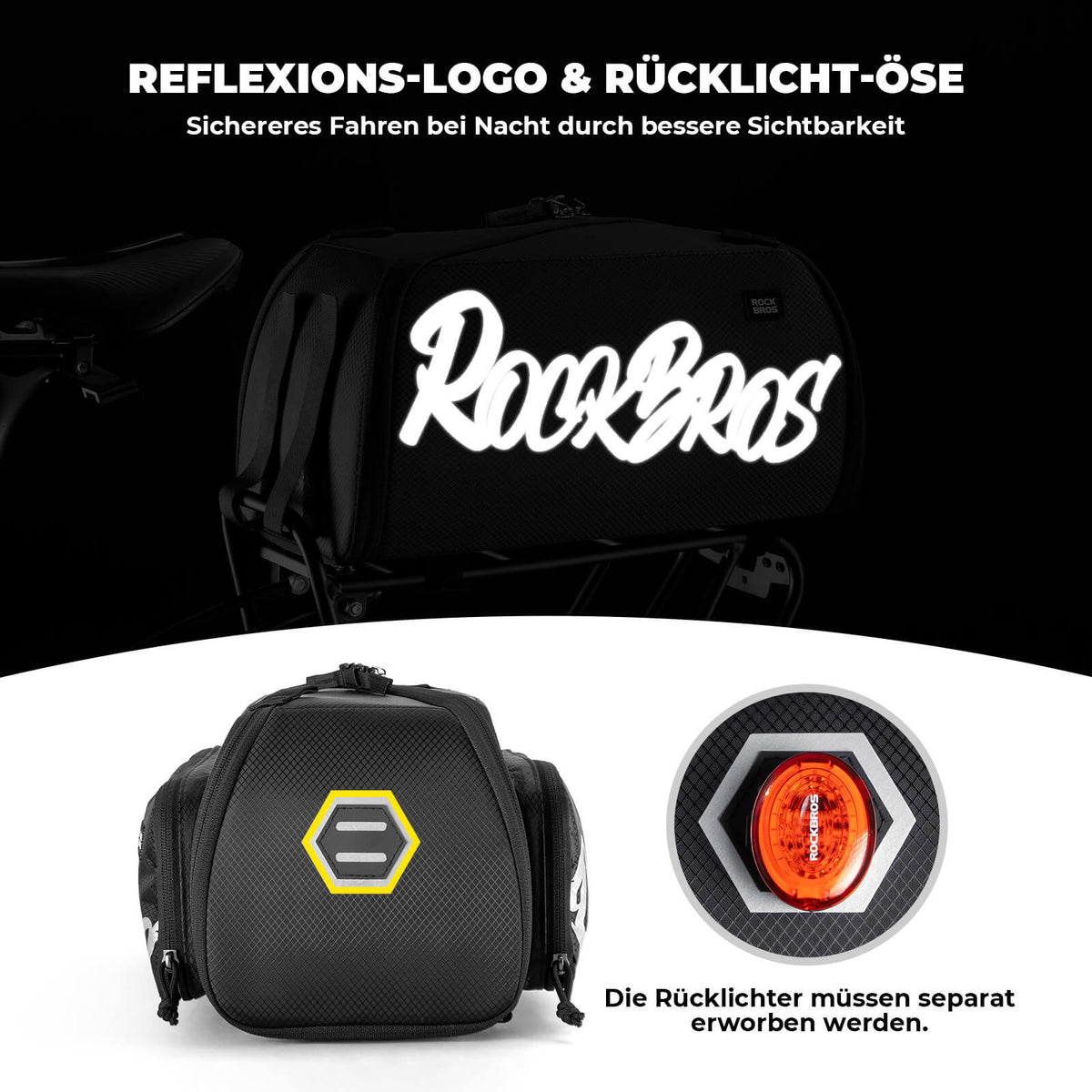 ROCKBROS Składana jednoczęściowa torba na bagażnik rowerowy