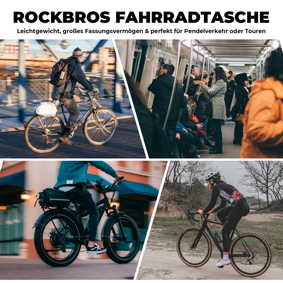 ROCKBROS Składana jednoczęściowa torba na bagażnik rowerowy