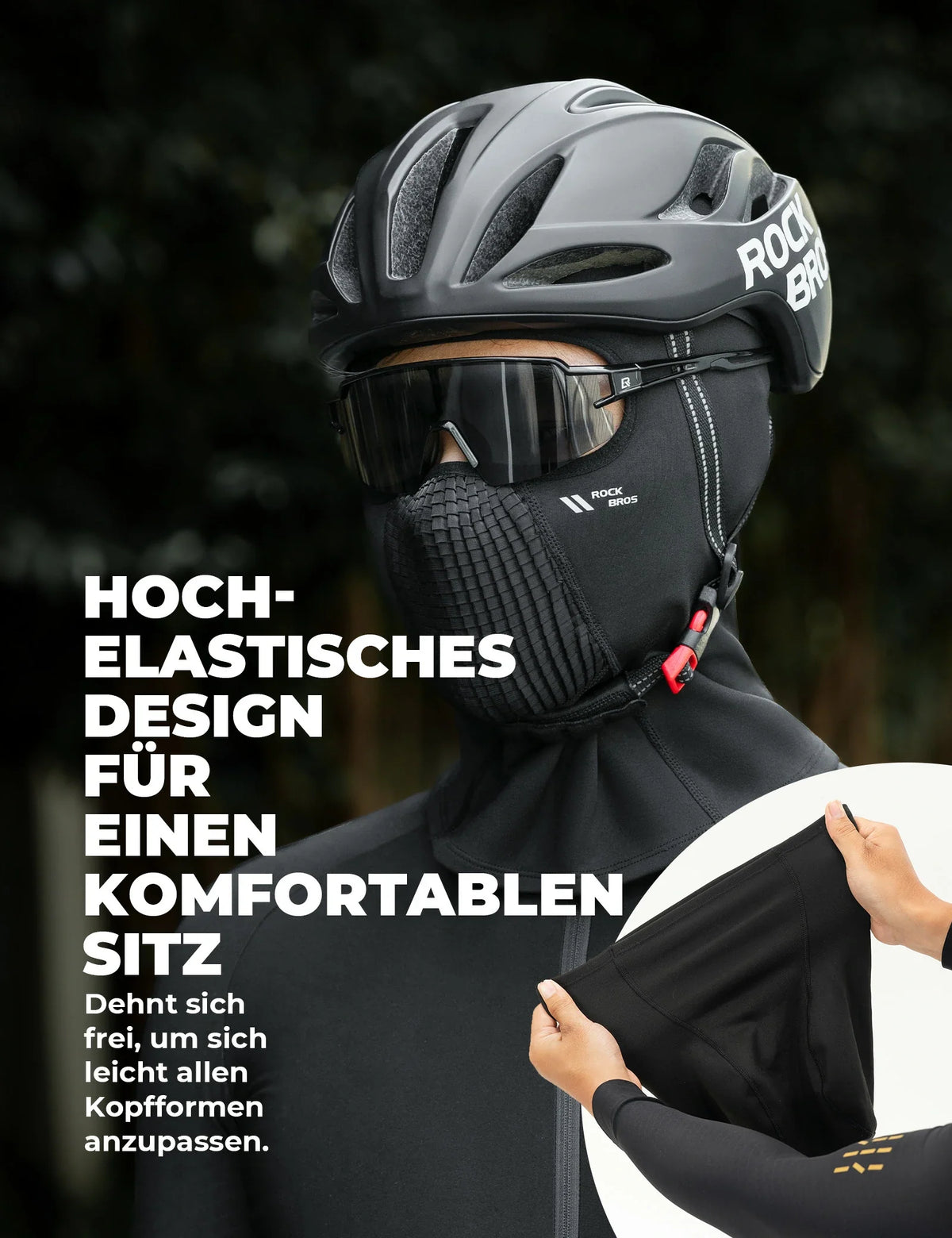 ROCKBROS Polarowa kominiarka zimowa oddychająca balaclava maska narciarska