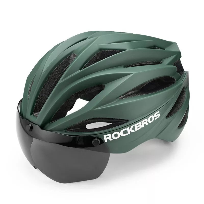 ROCKBROS Kask rowerowy dla dorosłych z wizjerem Magnetyczny zdejmowany Oddychający Regulowany dla mężczyzn i kobiet 58-62 cm