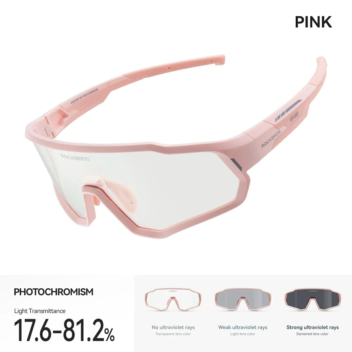 ROCKBROS Okulary przeciwsłoneczne dla dzieci na rower - Polaryzowane/Fotochromatyczne z ochroną UV400