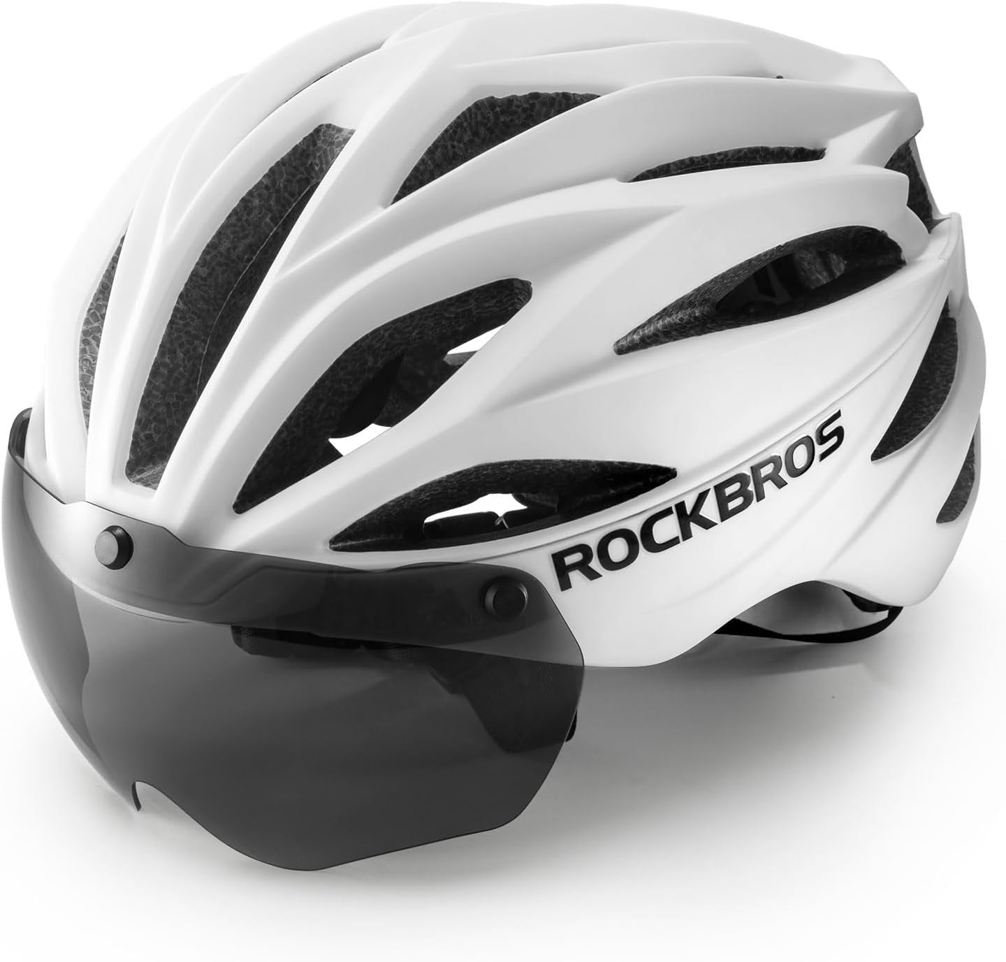 ROCKBROS Kask rowerowy dla dorosłych z wizjerem Magnetyczny zdejmowany Oddychający Regulowany dla mężczyzn i kobiet 58-62 cm