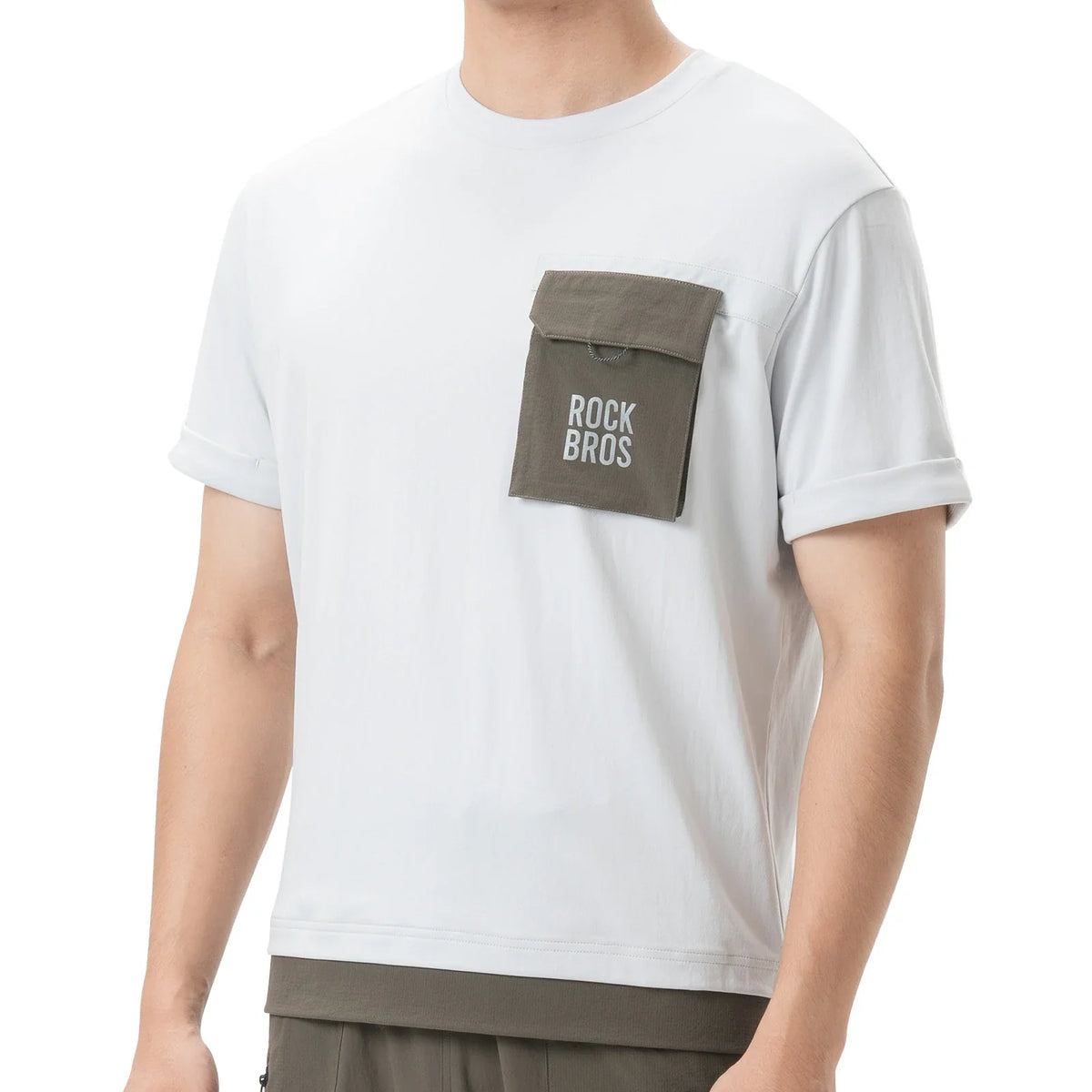 ROCKBROS Koszulka rowerowa MTB krótki rękaw męska z kieszenią magnetyczną na klatce piersiowej
