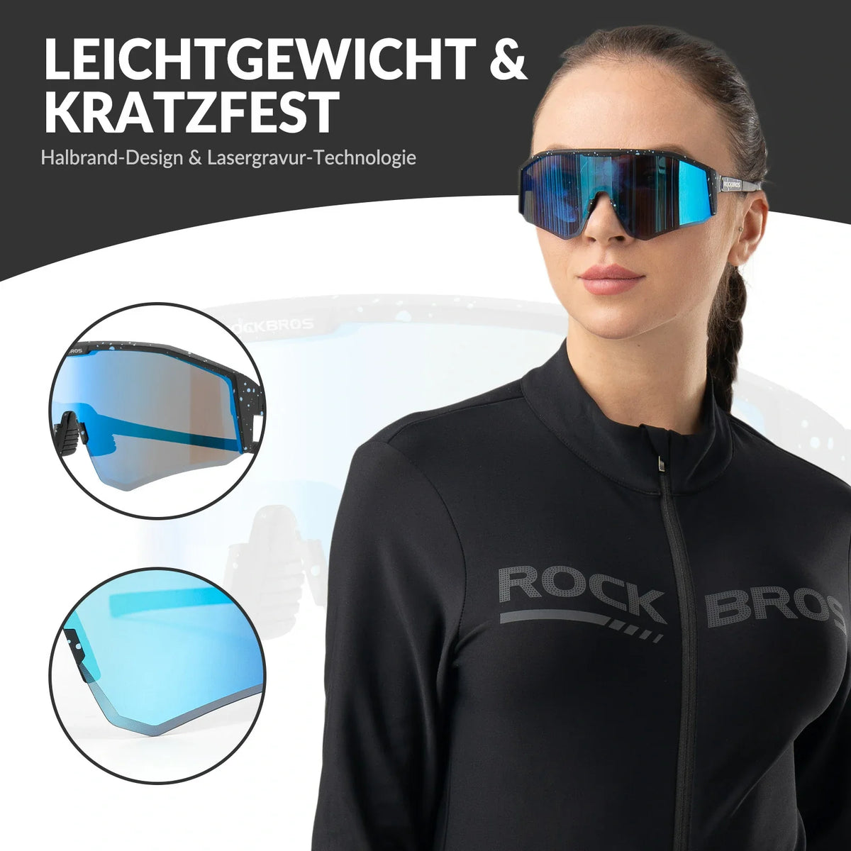 ROCKBROS Okulary rowerowe polarne z regulowanymi zausznikami