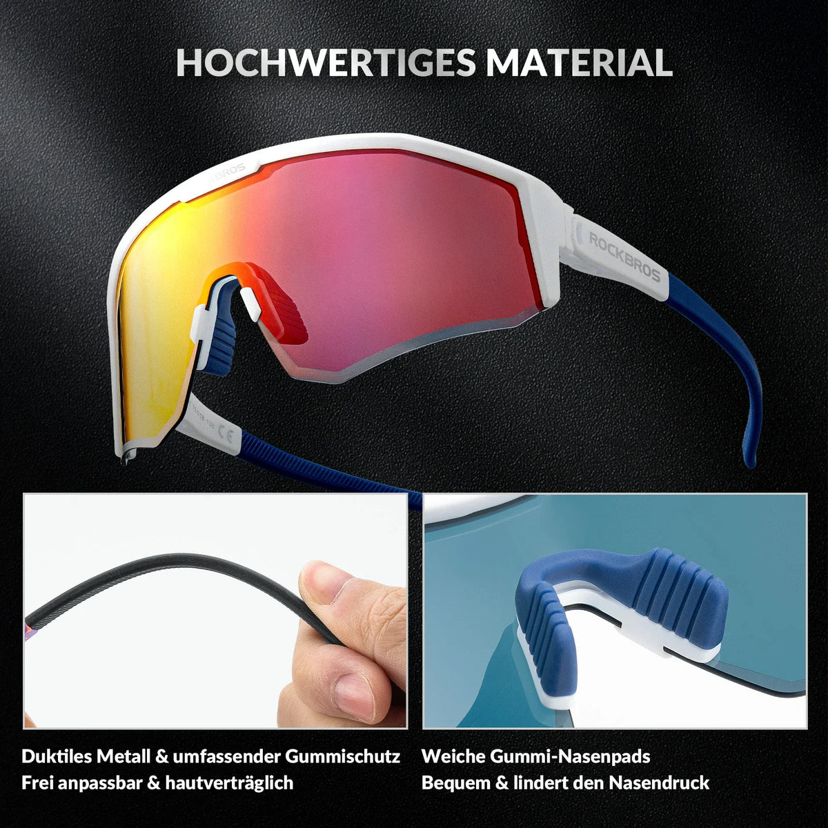 ROCKBROS Okulary rowerowe polarne z regulowanymi zausznikami