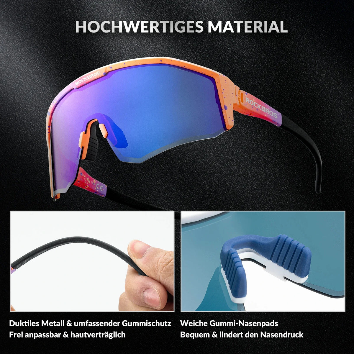 ROCKBROS Okulary rowerowe polarne z regulowanymi zausznikami