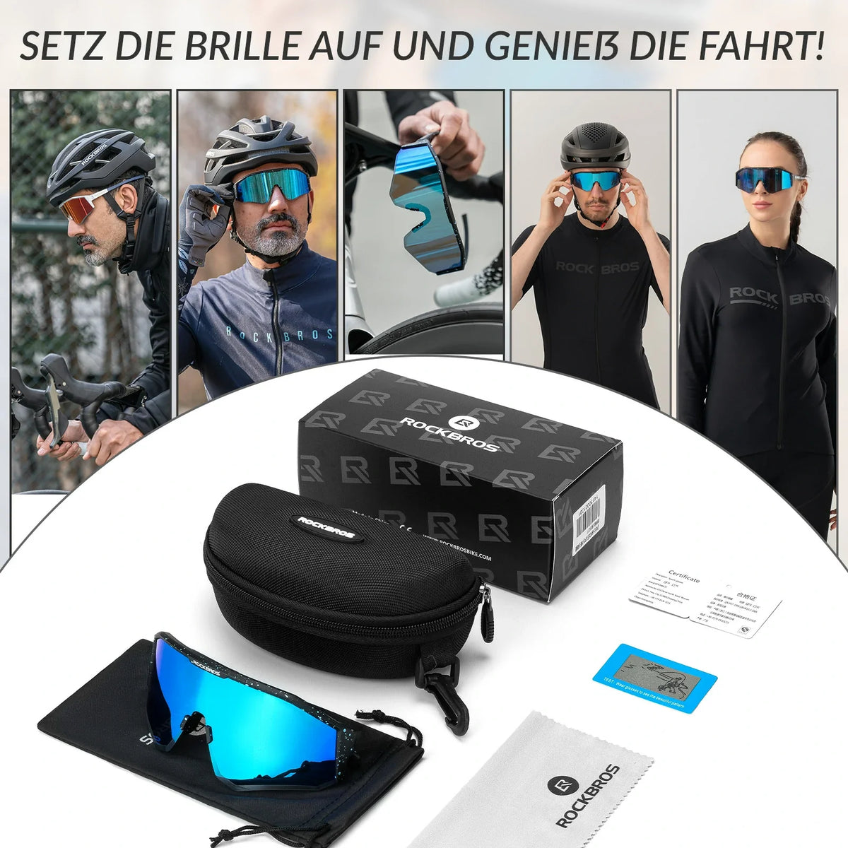 ROCKBROS Okulary rowerowe polarne z regulowanymi zausznikami