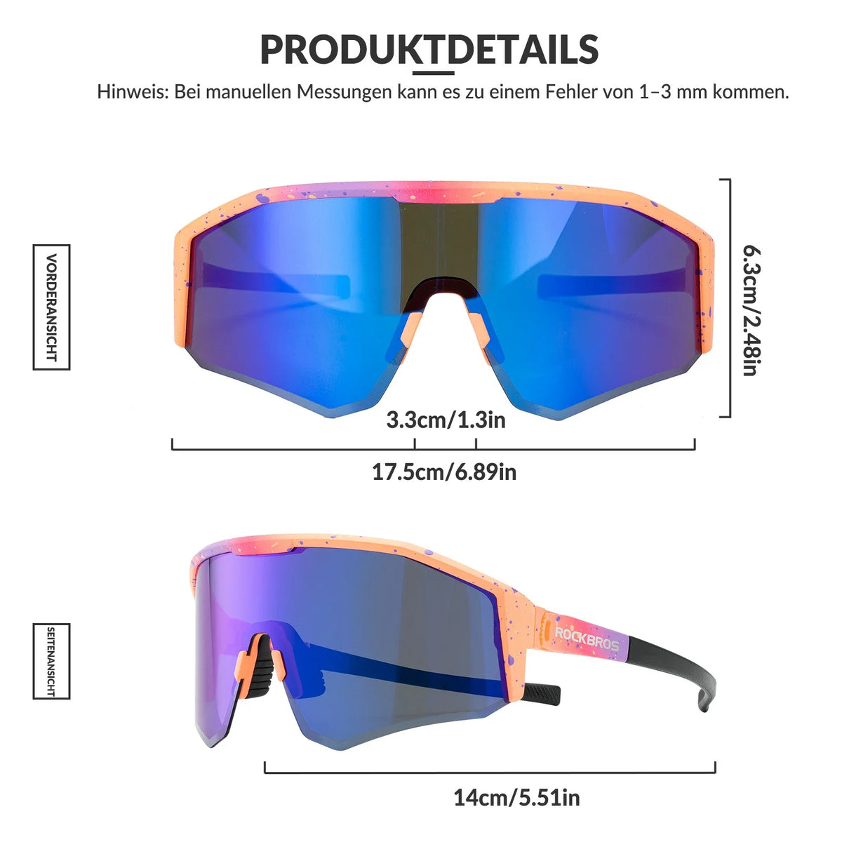ROCKBROS Okulary rowerowe polarne z regulowanymi zausznikami