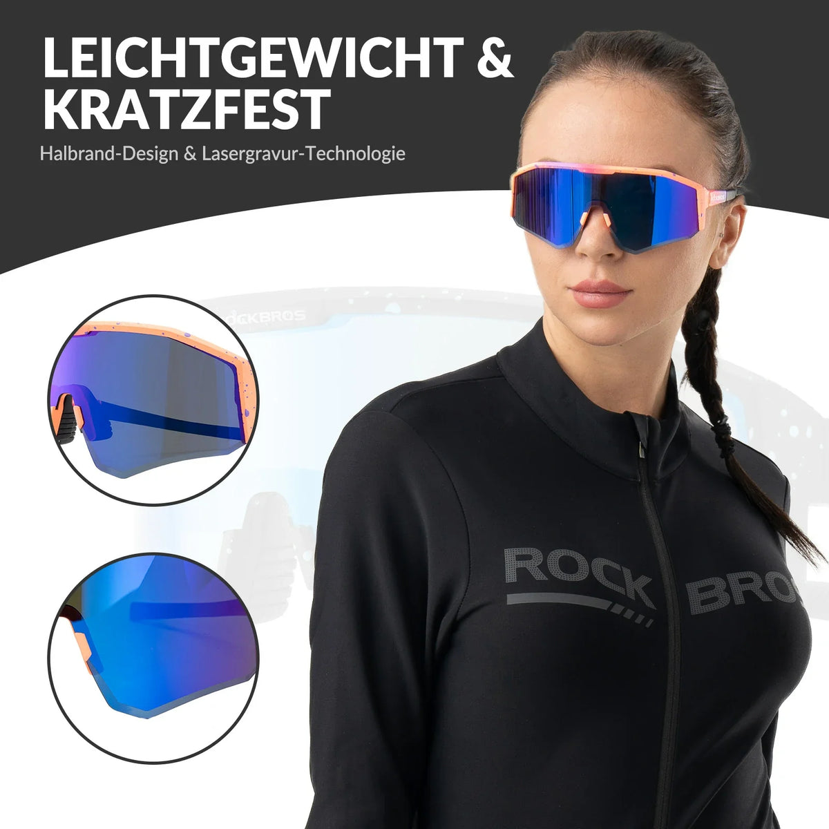 ROCKBROS Okulary rowerowe polarne z regulowanymi zausznikami