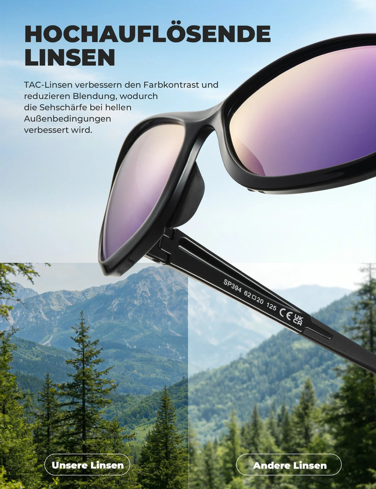 ROCKBROS Polarne okulary sportowe SP394 Ultralight & UV400