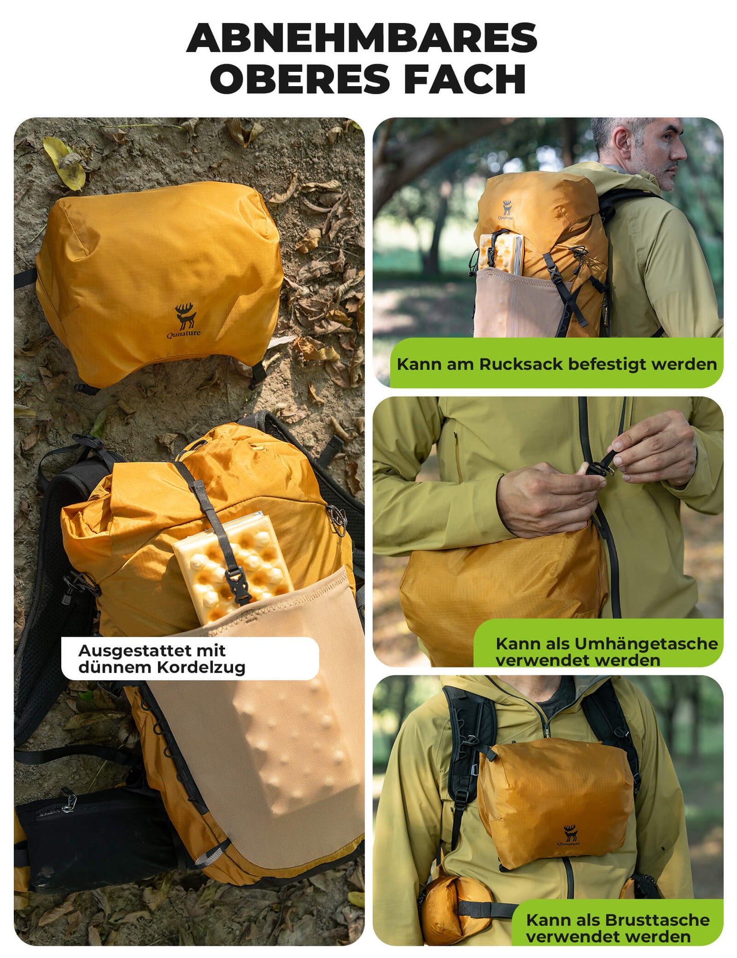 25-litrowy, oddychający plecak turystyczny z odpinaną kieszenią i dostępem bocznym Quantature