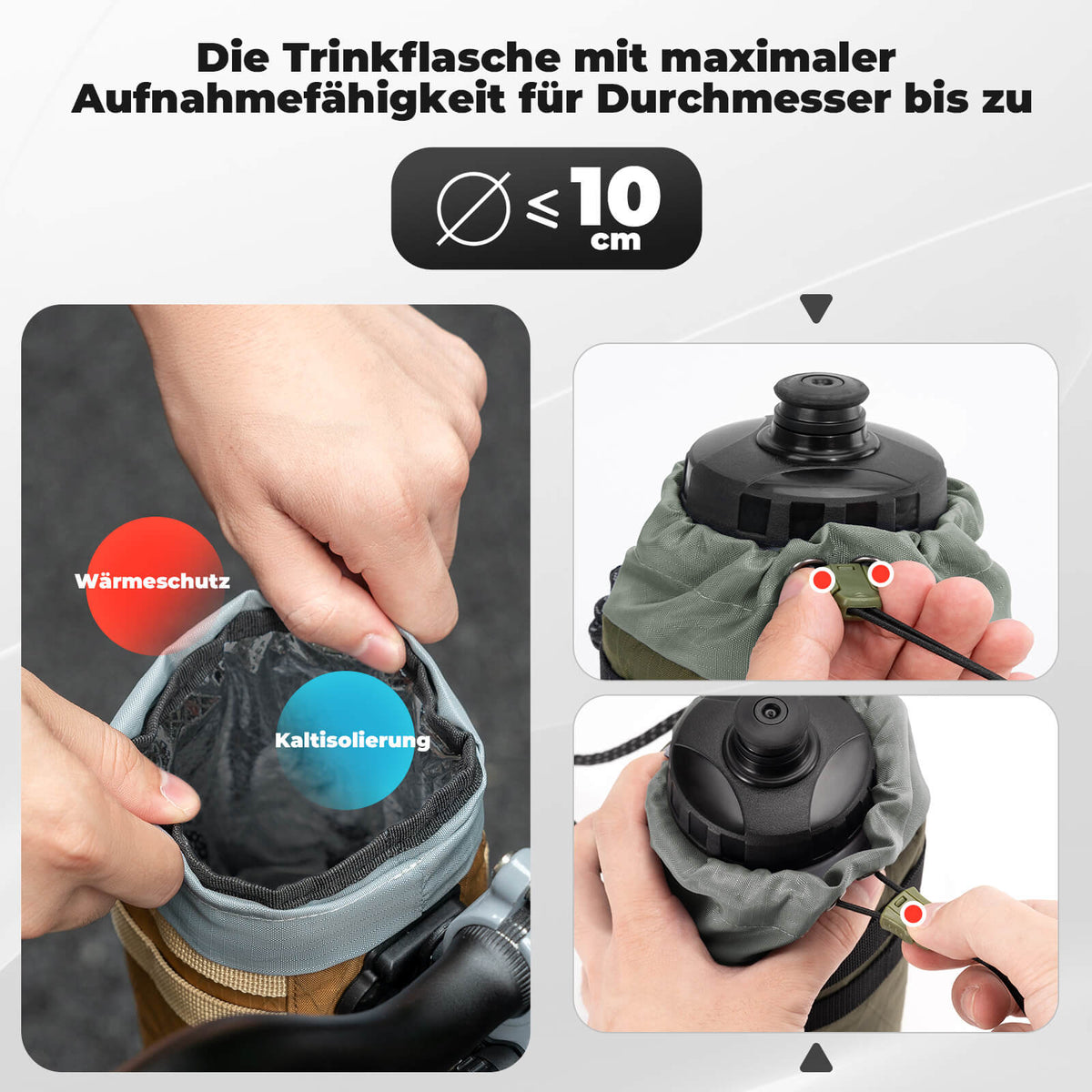 ROCKBROS Sakiewka rowerowa na kierownicę 1.2L na butelki Ø10 cm